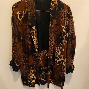 Vintage Women’s Animal Print Blazer - Women’s M